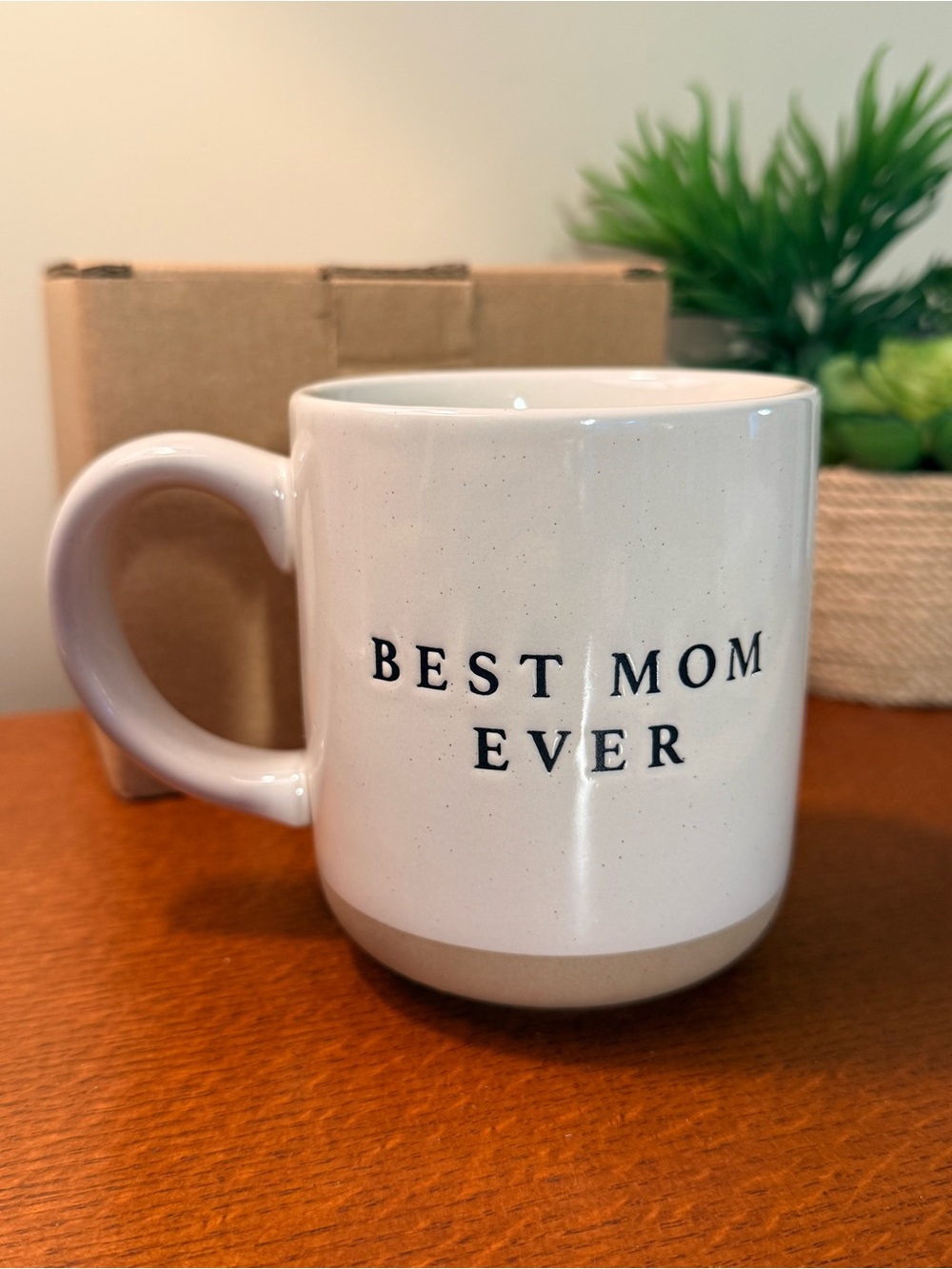 Best Mom Ever Sweet Decor off White Ceramic Coffee Mug NEW